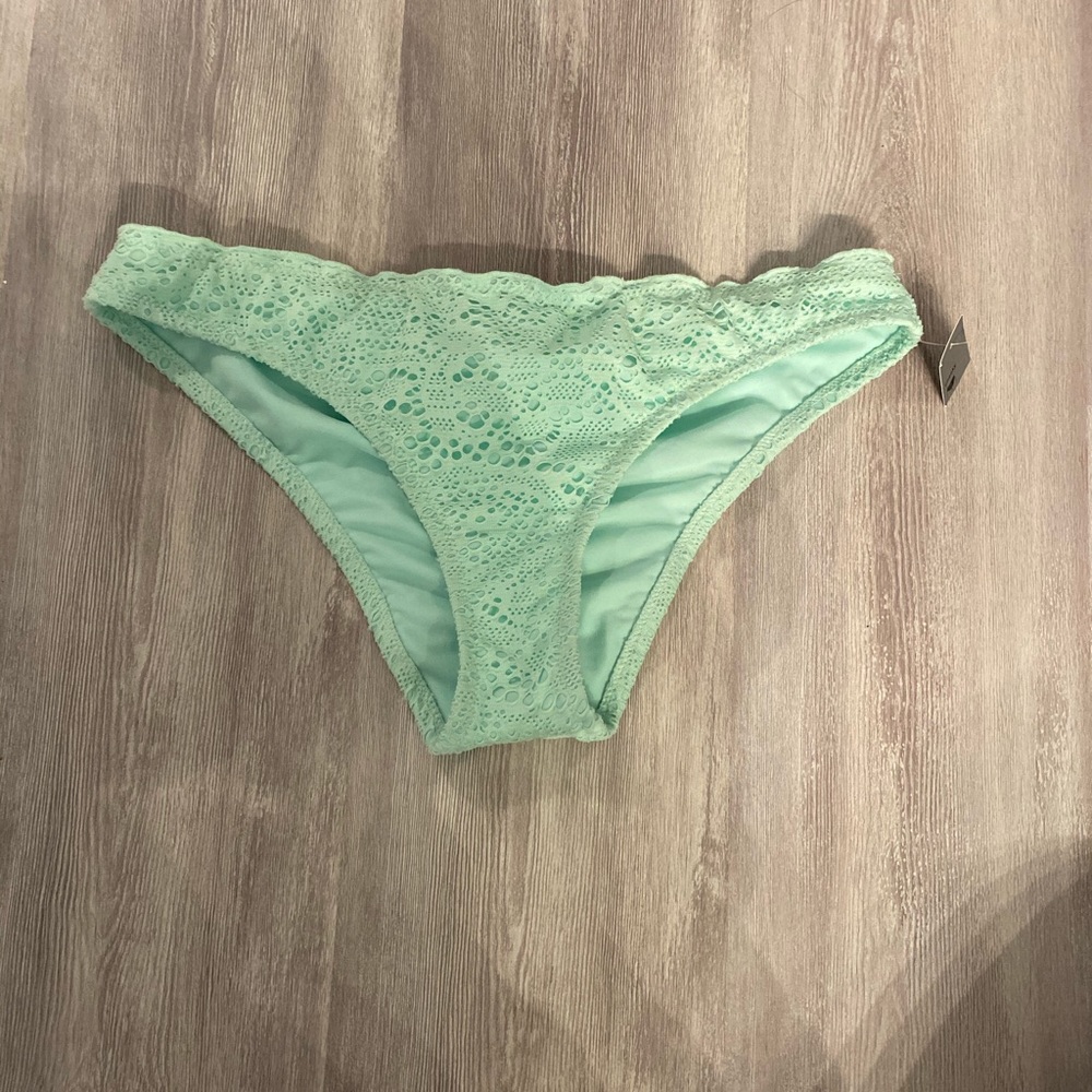 NWT Mossimo turquoise crochet lace ruched bikini bottom XL